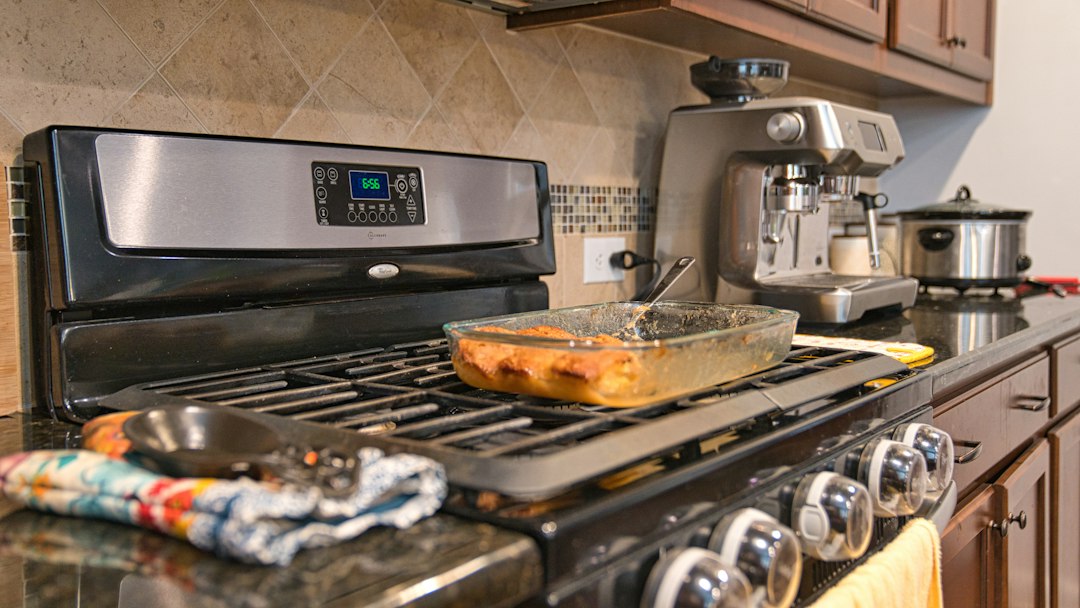 Kitchen with household appliances